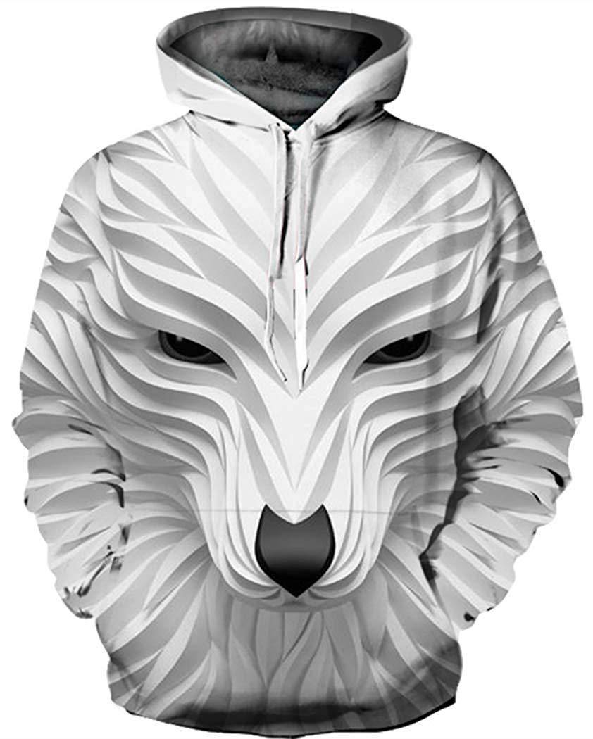 Fierce White Wolf 3D Print Hoodie – Bold Style Meets Ultimate Comfort - All Inclusive Family Treasures