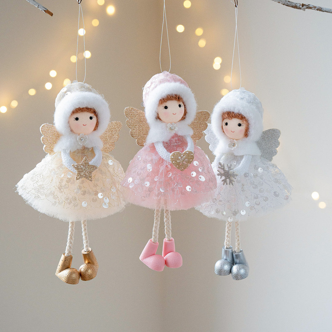 Heavenly Glow: Christmas Angel Girl Ornaments