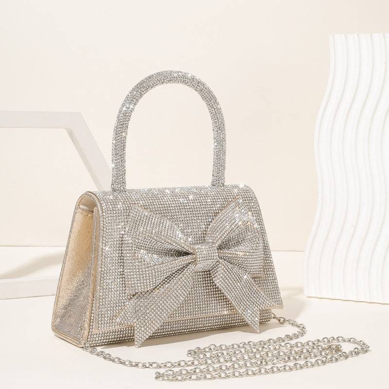 New Light Luxury Full Diamond Bow Handbag - All Inclusive Family Treasures