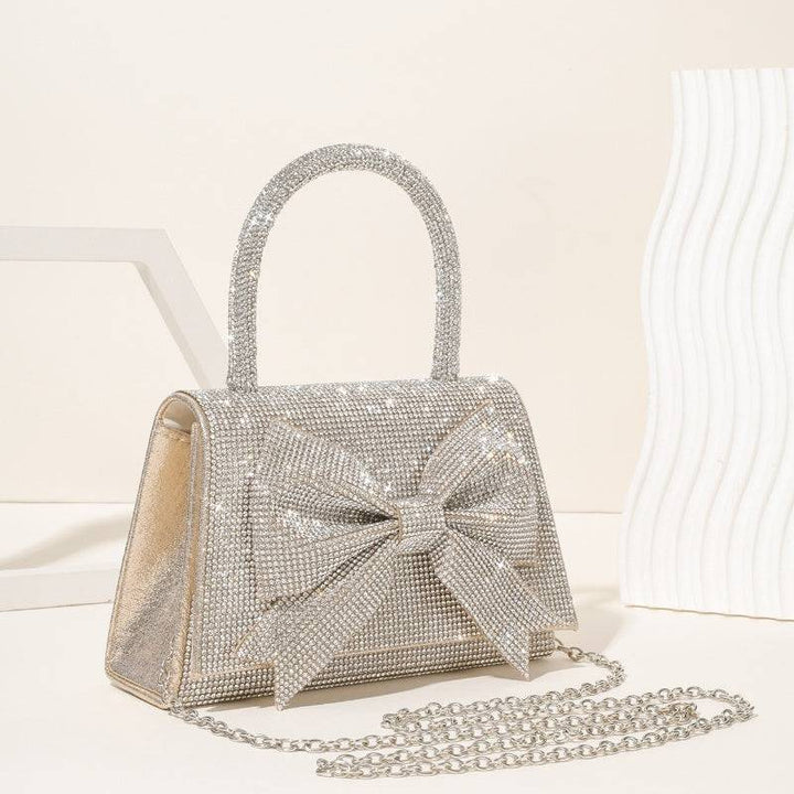 New Light Luxury Full Diamond Bow Handbag - All Inclusive Family Treasures