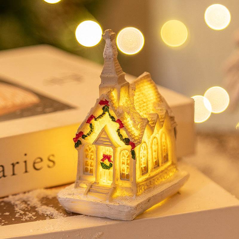 Mini LED Light-Up Christmas Village Houses – Festive Resin Decor for a Cozy Holiday Atmosphere - All Inclusive Family Treasures