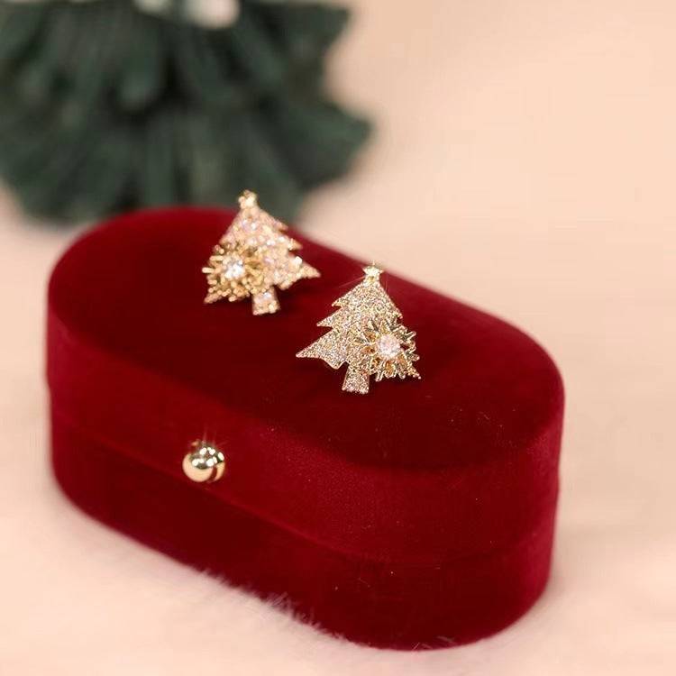 Sparkling Earrings with Snowflake Accents – Rotatable Studs - All Inclusive Family Treasures