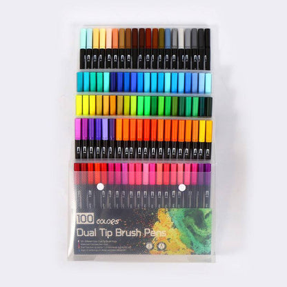 Dual Tip Brush Pens Set – Vibrant Watercolor Markers for Artists & Hobbyists - All Inclusive Family Treasures