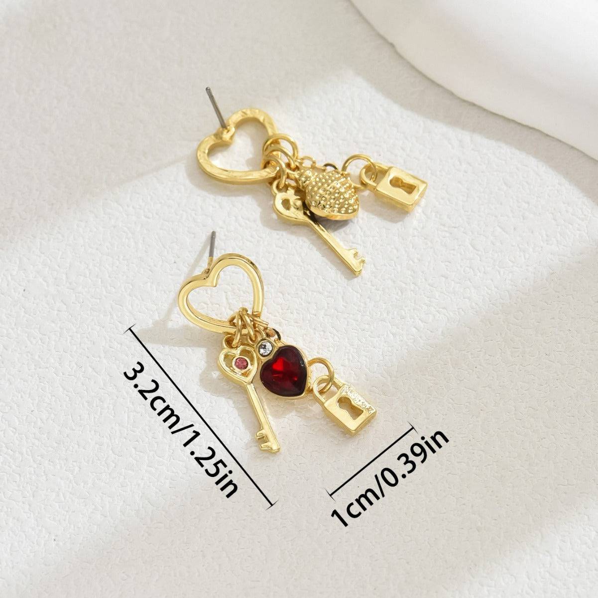 Romantic Love Key & Lock Earrings – Elegant Valentine's Day Jewelry - All Inclusive Family Treasures