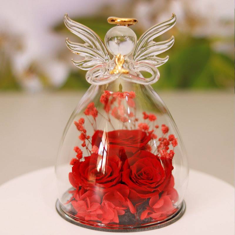 Eternal Angel Glass Rose Gift – Timeless Elegance for Every Occasion - All Inclusive Family Treasures