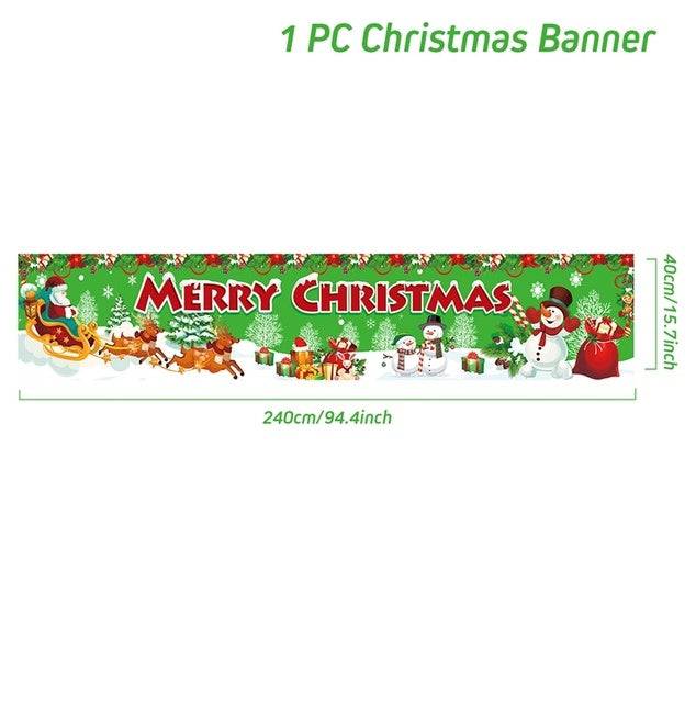 Outdoor Merry Christmas Banner - Festive Holiday Decoration Backdrop for Yard and Fence - All Inclusive Family Treasures