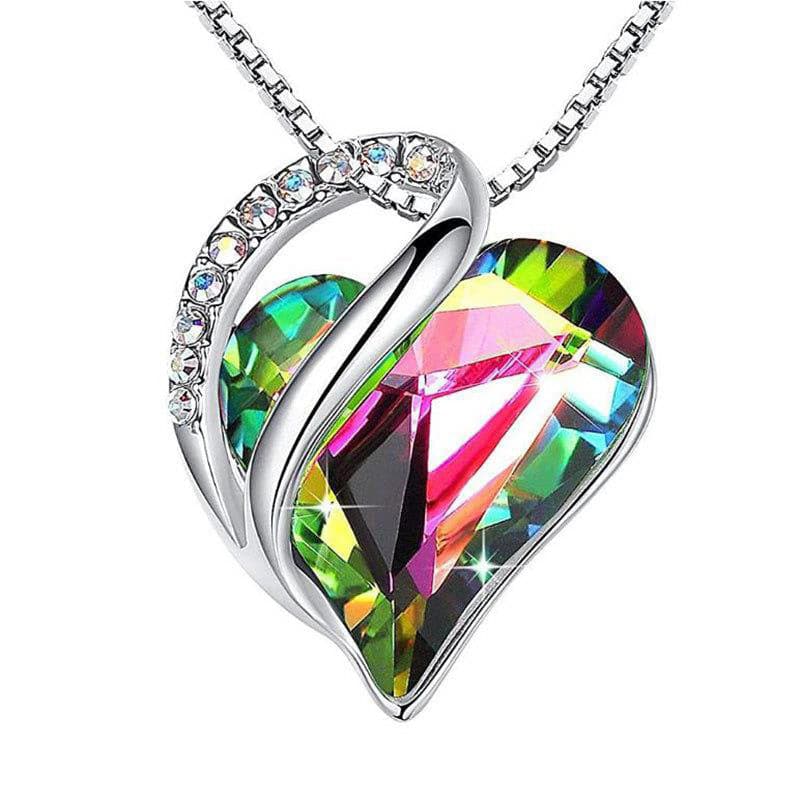 Silver Heart-Shaped Geometric Necklace – Dazzling Jewelry - All Inclusive Family Treasures