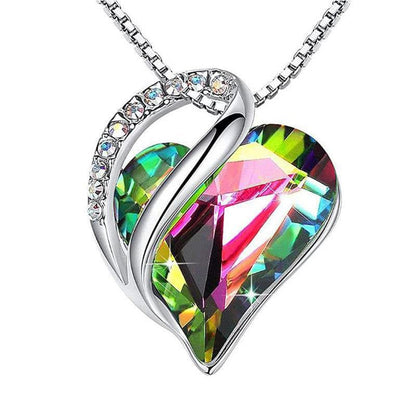 Silver Heart-Shaped Geometric Necklace – Dazzling Jewelry - All Inclusive Family Treasures