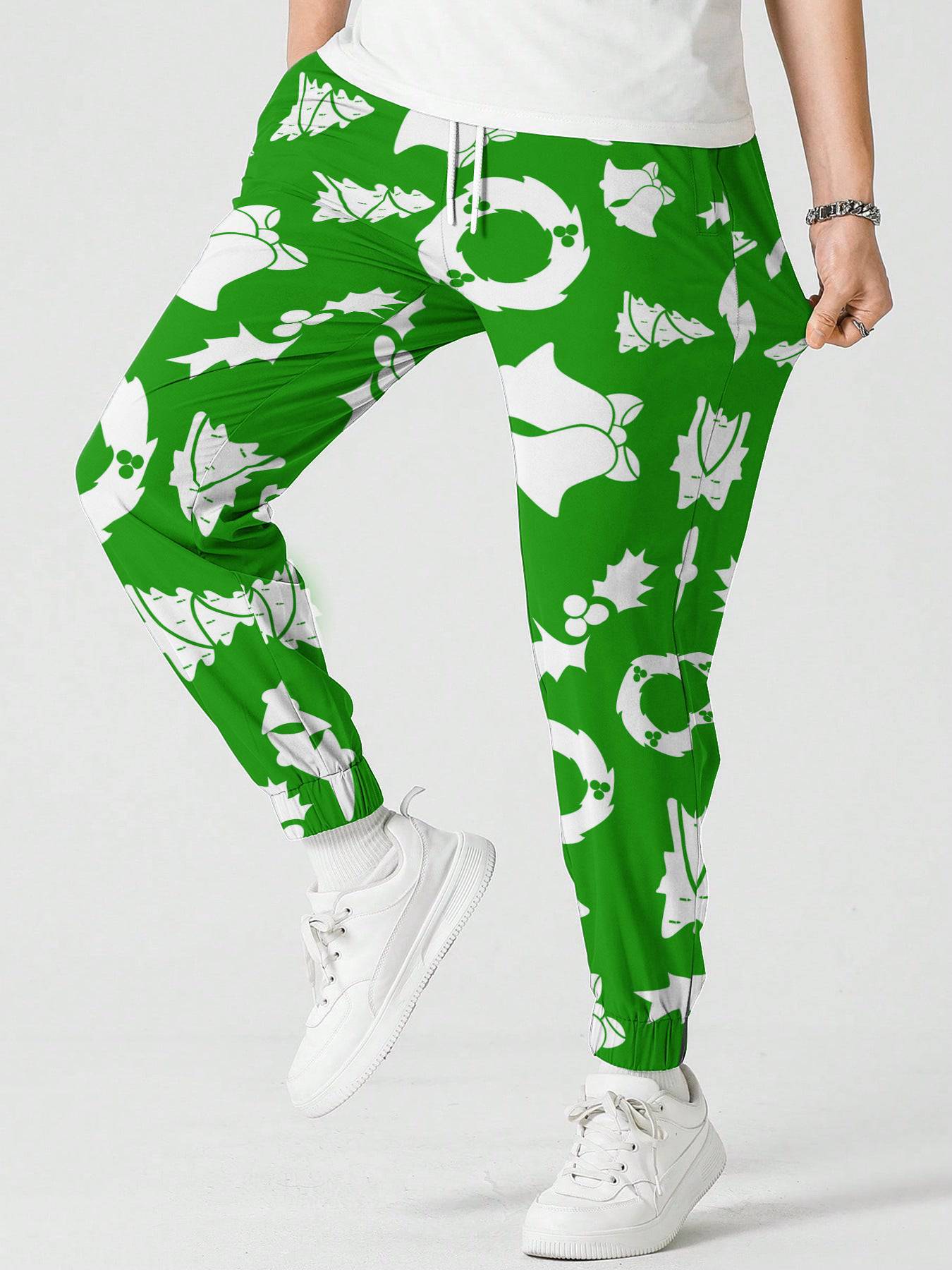 Men’s Christmas Printed Sweatpants – Festive Holiday Joggers with Snowman, Santa, and Reindeer Designs - All Inclusive Family Treasures