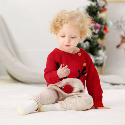 Adorable Knitted Reindeer Christmas Romper – Cozy & Festive for Little Ones! - All Inclusive Family Treasures