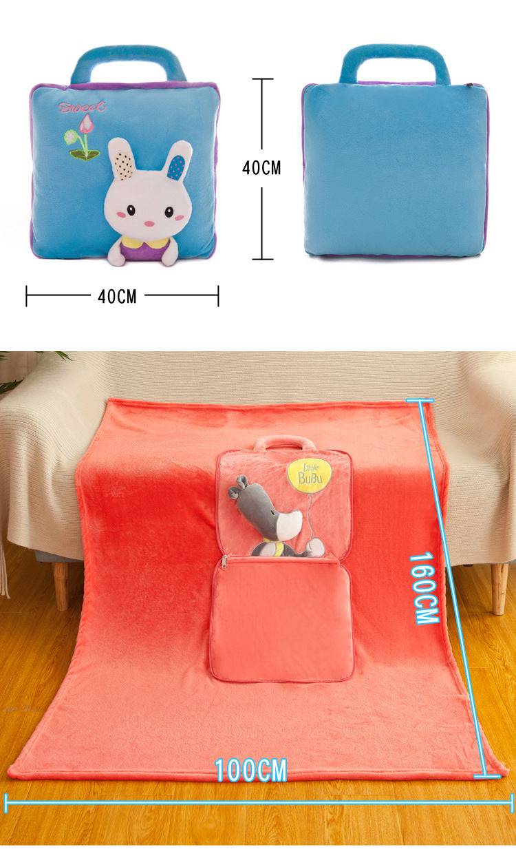 Functional Cartoon Folding Pillow Nap Blanket - Cute & Cozy 2-in-1 Design - All Inclusive Family Treasures