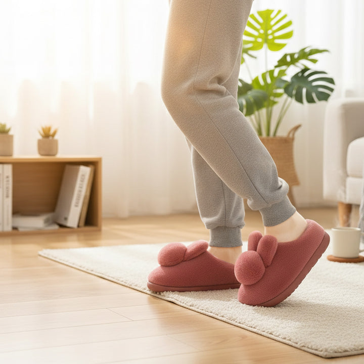 Snuggle into Cuteness with Bunny-Ear Winter Slippers