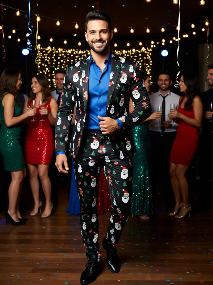 Men's Christmas Suit - Festive Holiday Blazer and Pants Set