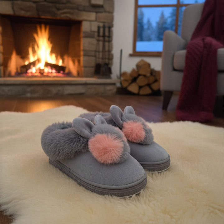 Bunny Bliss Plush Platform Slippers