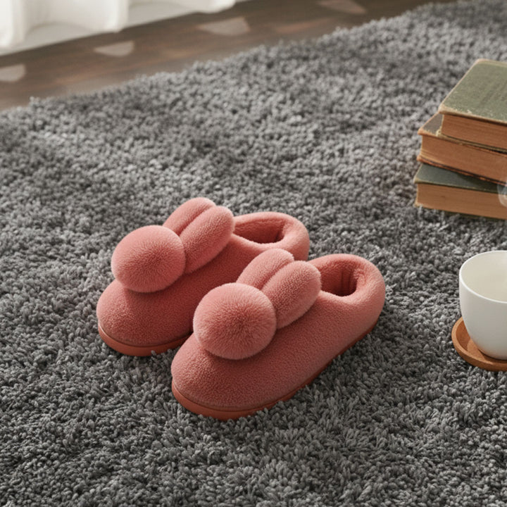 Snuggle into Cuteness with Bunny-Ear Winter Slippers