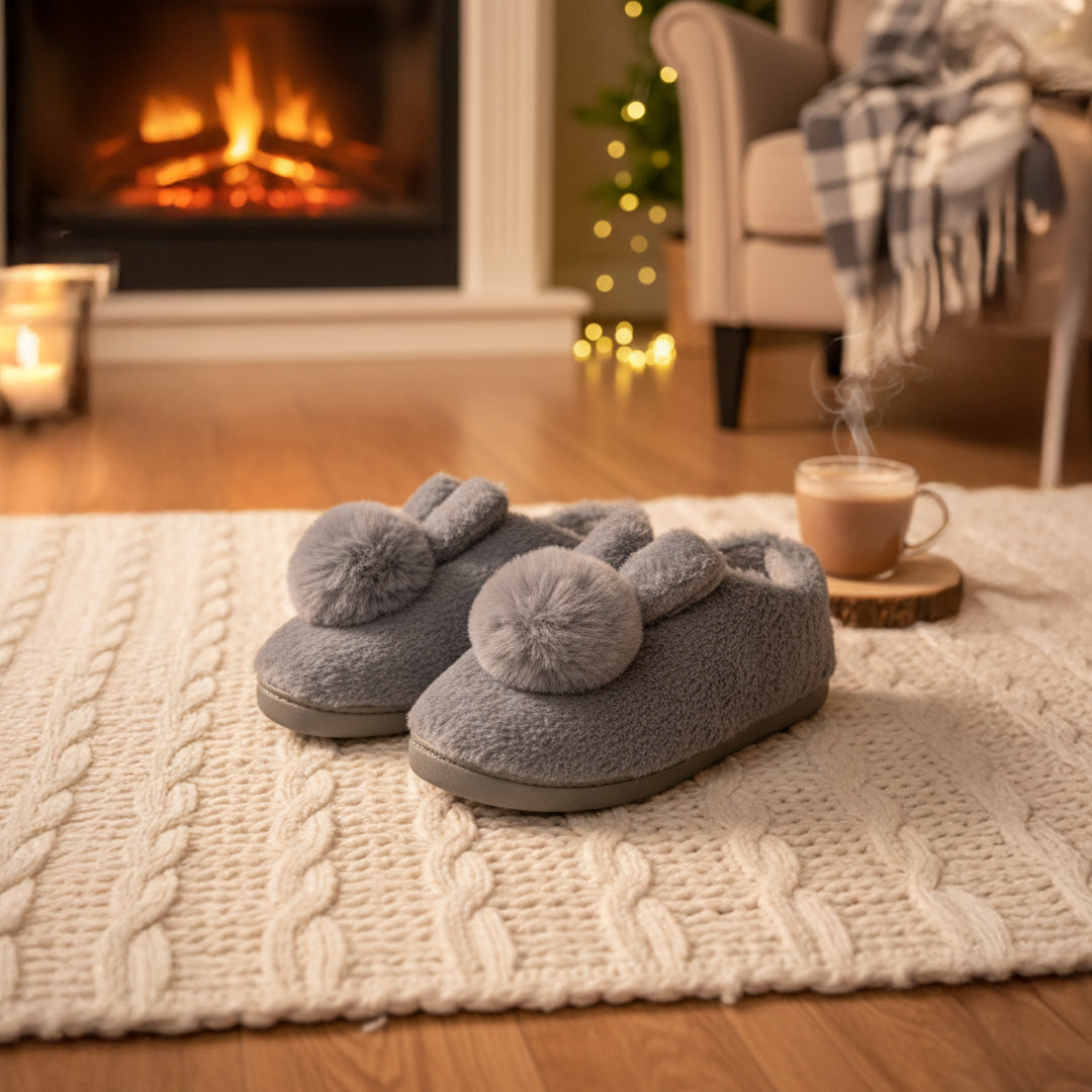 Snuggle into Cuteness with Bunny-Ear Winter Slippers