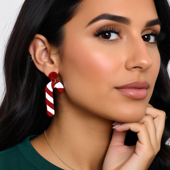 Festive Christmas Tree Earrings with Rhinestones – Perfect for Holiday Glam!