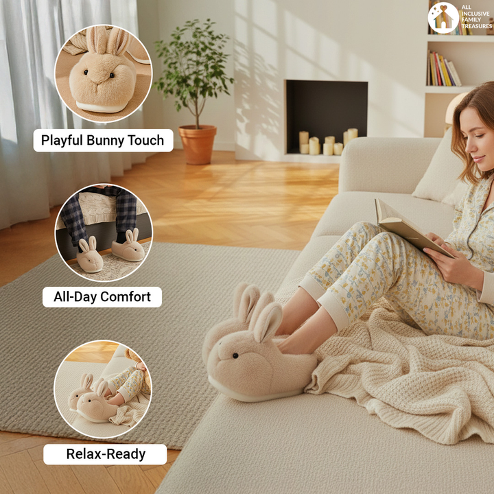 Hop Into Ultimate Comfort with These Adorable Rabbit Plush Slippers!