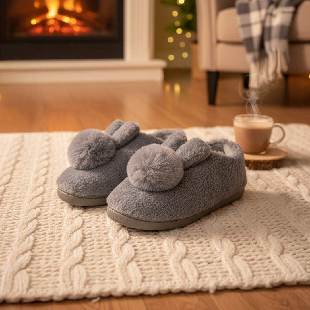 Snuggle into Cuteness with Bunny-Ear Winter Slippers