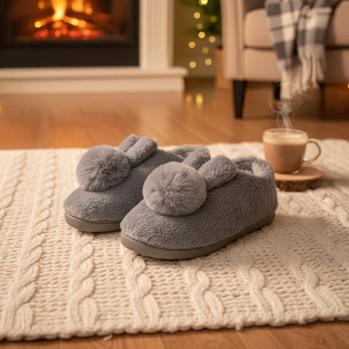 Snuggle into Cuteness with Bunny-Ear Winter Slippers