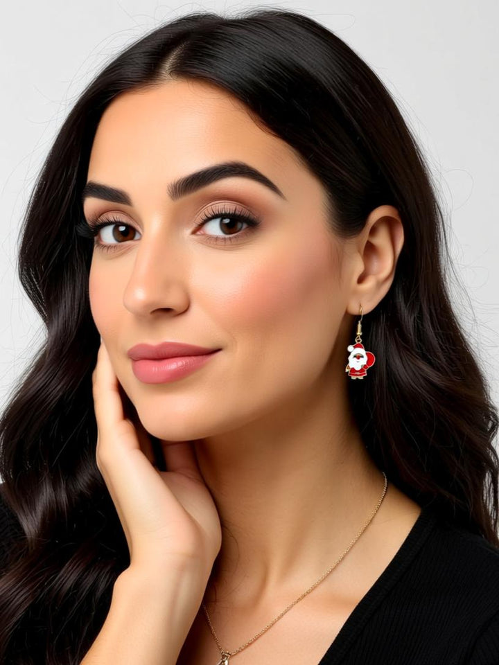 Santa Claus Earrings & Necklace Set – Festive Holiday Jewelry