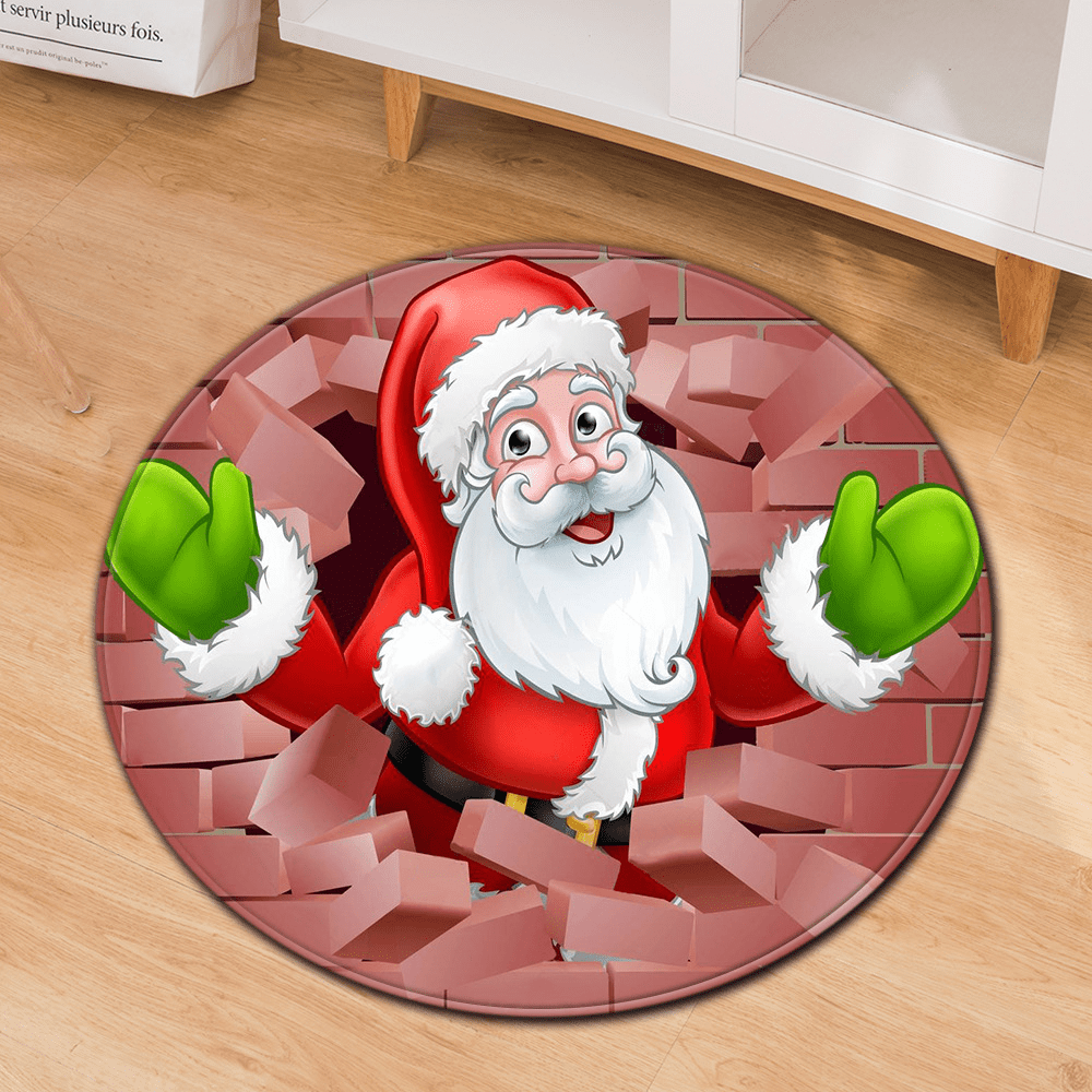 Round Christmas Doormats – Non-Slip Holiday Floor Décor for Your Home - All Inclusive Family Treasures