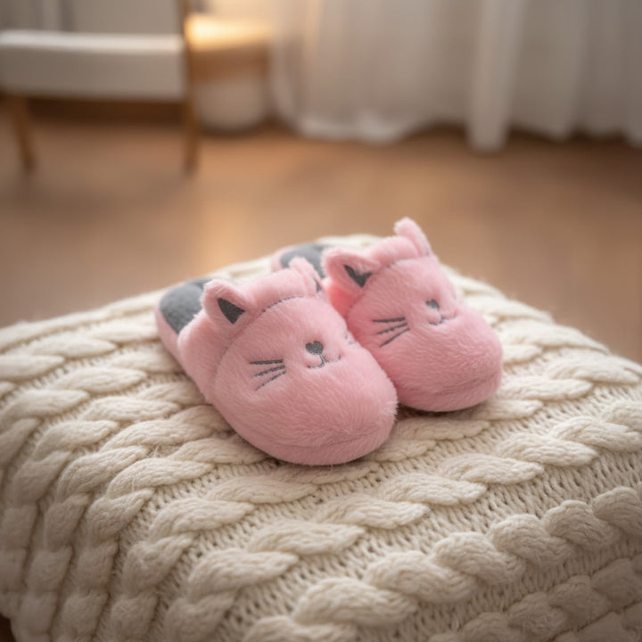 Purr-fectly Cozy: Cat-Themed Soft Bottom Slippers!