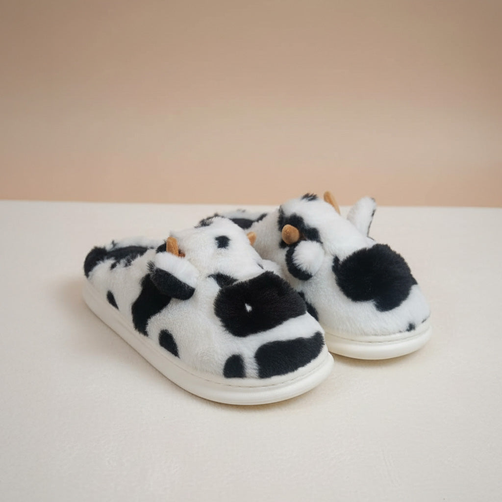 Moo-ve Into Comfort with Cozy Cow Slippers!