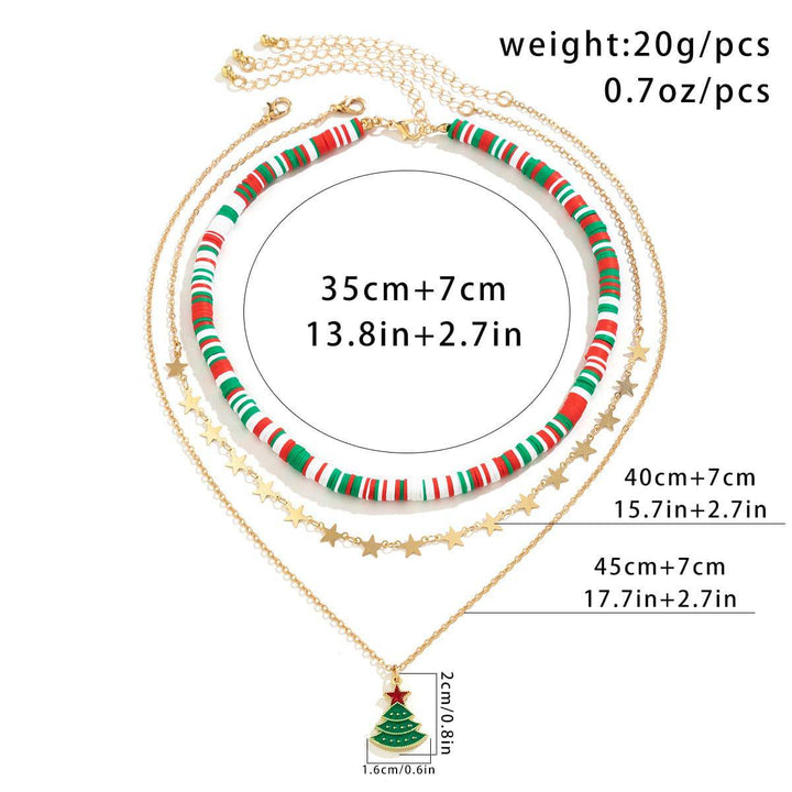 Festive Beaded Christmas Necklace Set – Holiday Charm with Snowman & Crystal Accents - All Inclusive Family Treasures