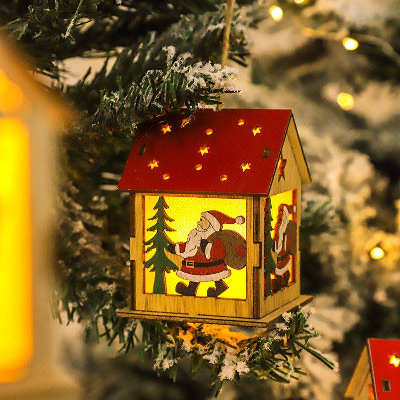 Festive Luminous Wooden Pendants – Charming Holiday Ornaments for Warm Décor - All Inclusive Family Treasures