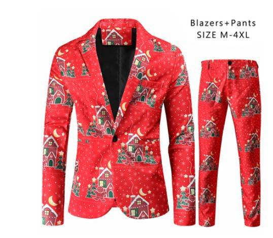 Men's Christmas Suit - Festive Holiday Blazer and Pants Set - All Inclusive Family Treasures