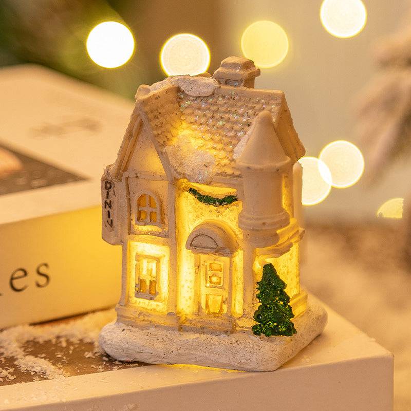 Mini LED Light-Up Christmas Village Houses – Festive Resin Decor for a Cozy Holiday Atmosphere - All Inclusive Family Treasures