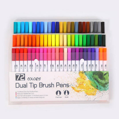 Dual Tip Brush Pens Set – Vibrant Watercolor Markers for Artists & Hobbyists - All Inclusive Family Treasures