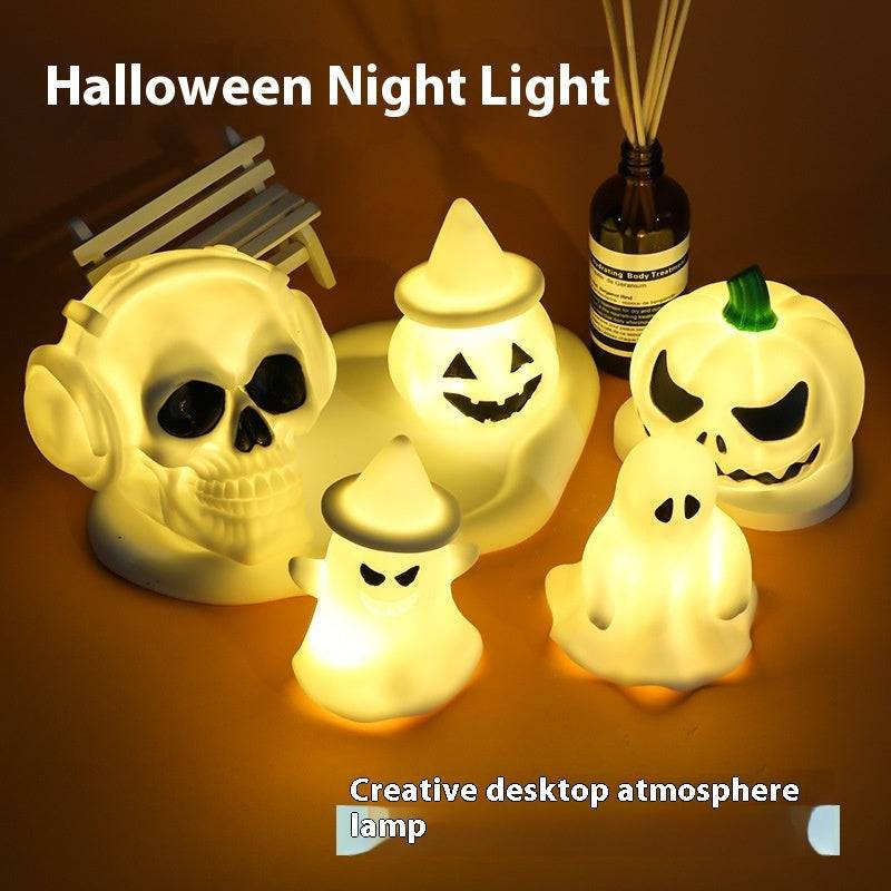 Halloween LED Glowing Pumpkin & Ghost Night Lamps – Adorable Spooky Ornaments for a Magical Glow! - All Inclusive Family Treasures