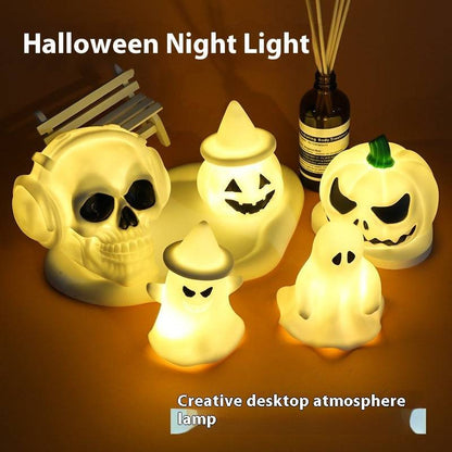 Halloween LED Glowing Pumpkin & Ghost Night Lamps – Adorable Spooky Ornaments for a Magical Glow! - All Inclusive Family Treasures