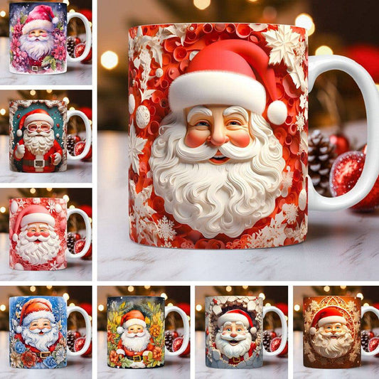 Festive 3D Christmas Ceramic Mug – Adorable Santa Design for Holiday Cheer! - All Inclusive Family Treasures