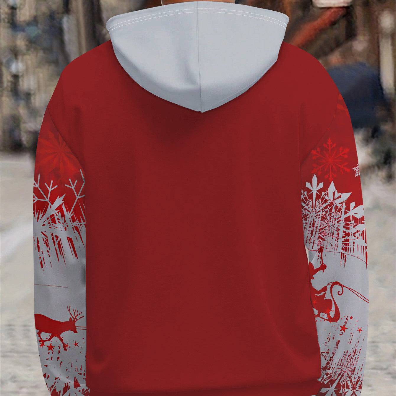 Men’s Festive Christmas Hoodie - Cozy Winter Wear with Santa Sleigh Print - All Inclusive Family Treasures