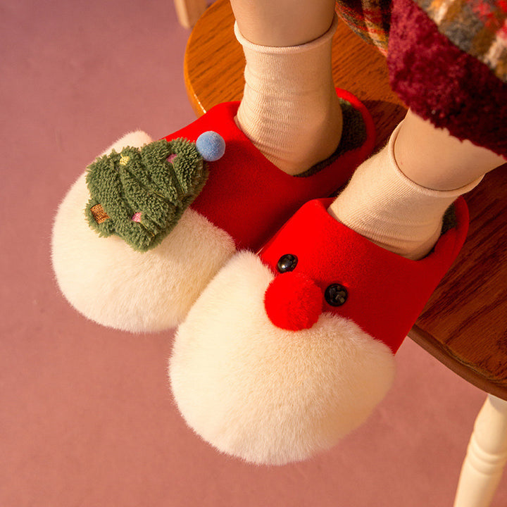 Festive Warmth Christmas Plush Slippers