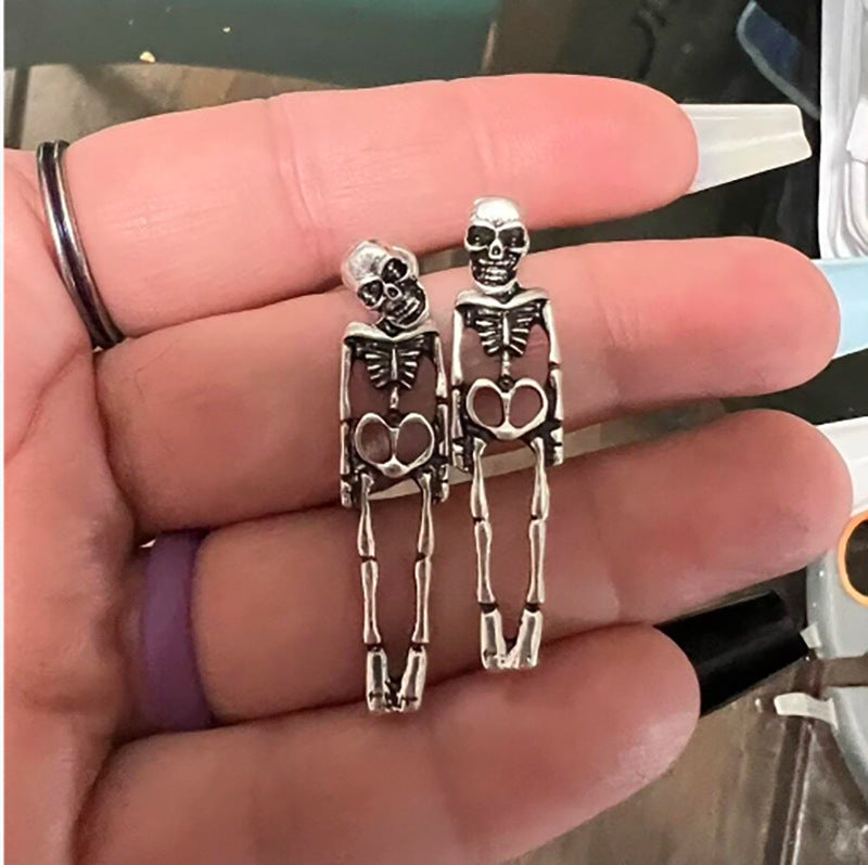 Creepin’ It Real: Halloween Skeleton Stud Earrings