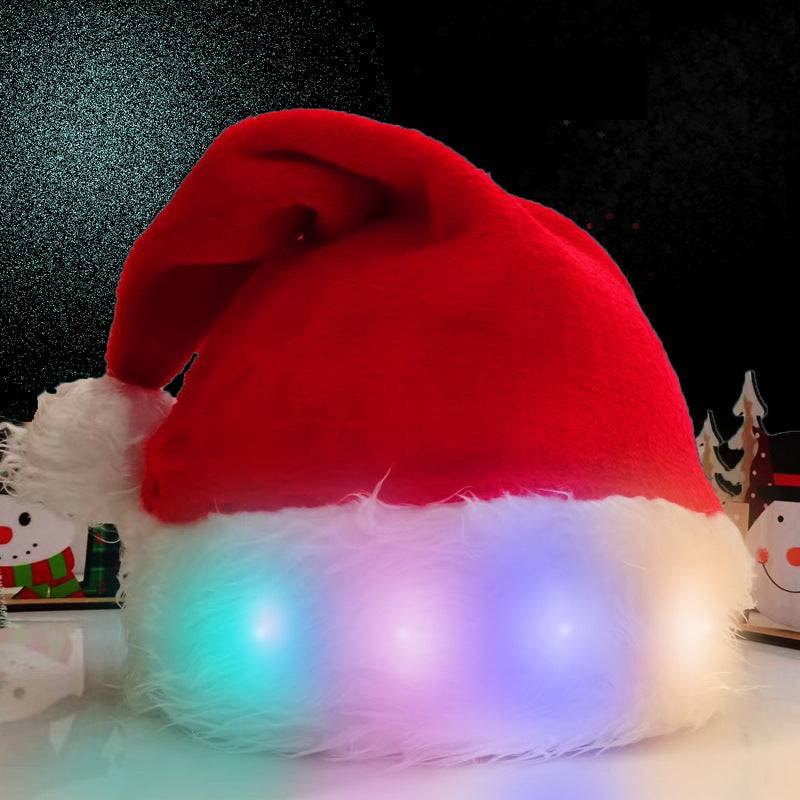 LED Christmas Santa Hat – Festive Luminous Plush Hat for Kids & Adults - All Inclusive Family Treasures