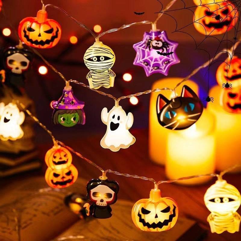 Halloween Lighting Chain | Pumpkin, Ghost & Bat Models for Indoor & Outdoor Decoration - All Inclusive Family Treasures