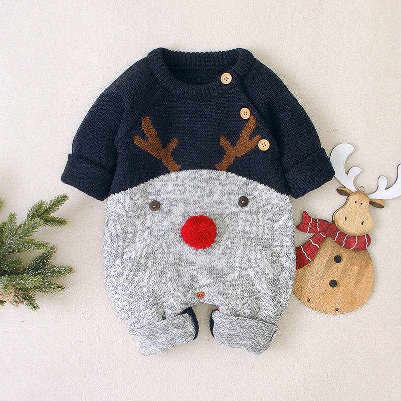 Adorable Knitted Reindeer Christmas Romper – Cozy & Festive for Little Ones! - All Inclusive Family Treasures