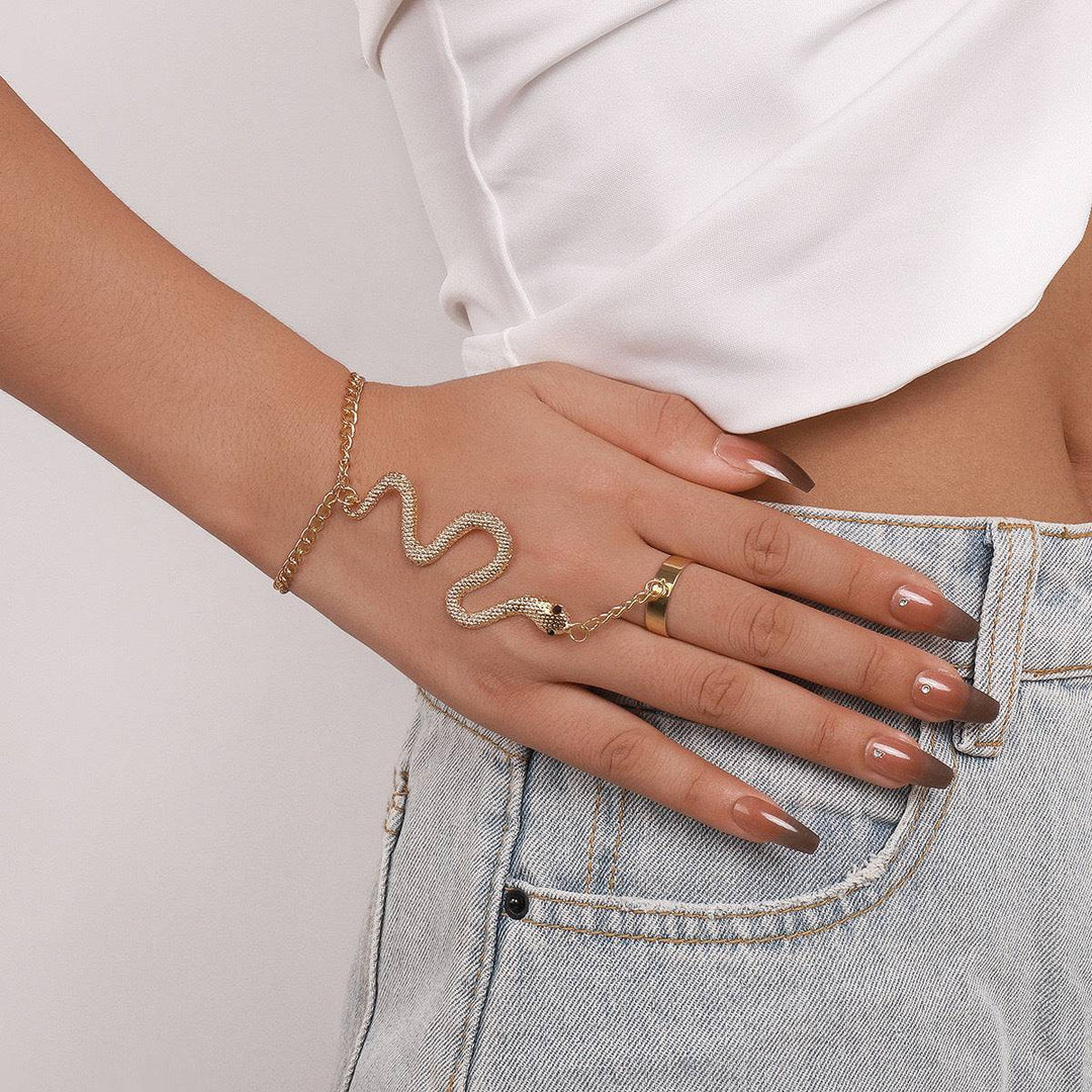 Bold Serpentine Hand Chain Bracelet - All Inclusive Family Treasures