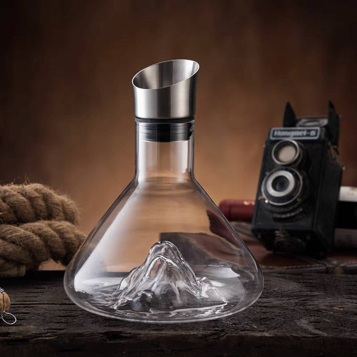 Iceberg Waterfall Crystal Wine Decanter – Lead-Free Quick Decanter for Enhanced Flavor - All Inclusive Family Treasures