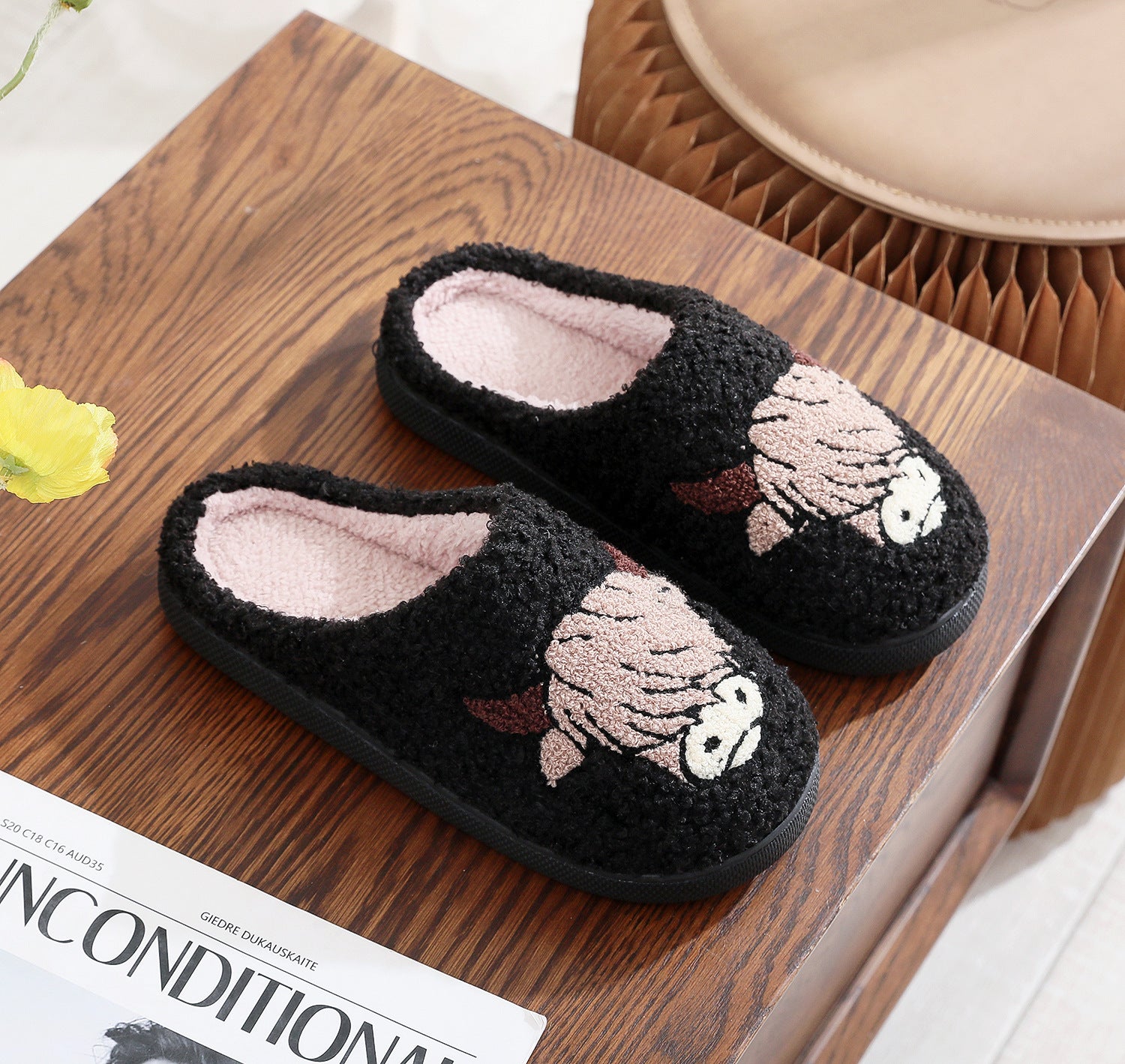 Cotton Slippers Women's Home Winter Animal Embroidery Warm - All Inclusive Family Treasures