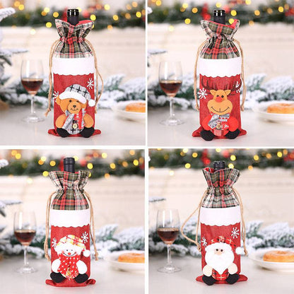 Festive Christmas Wine Bottle Covers – Adorable Holiday Bottle Bags for Perfect Gift Wrapping - All Inclusive Family Treasures