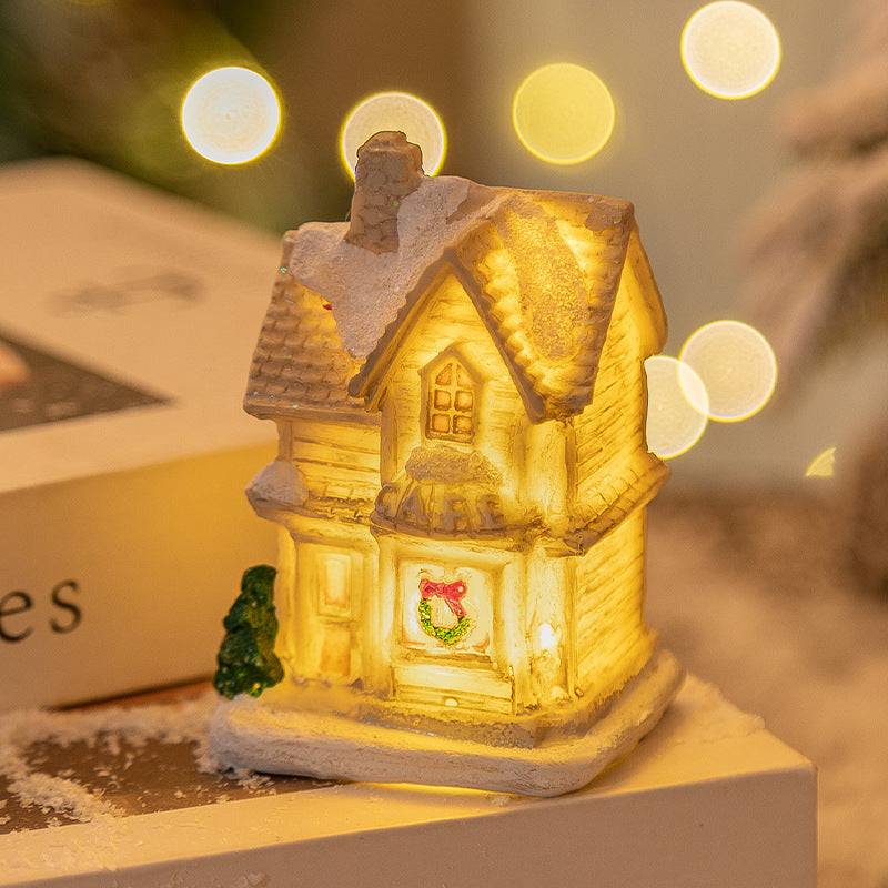 Mini LED Light-Up Christmas Village Houses – Festive Resin Decor for a Cozy Holiday Atmosphere - All Inclusive Family Treasures