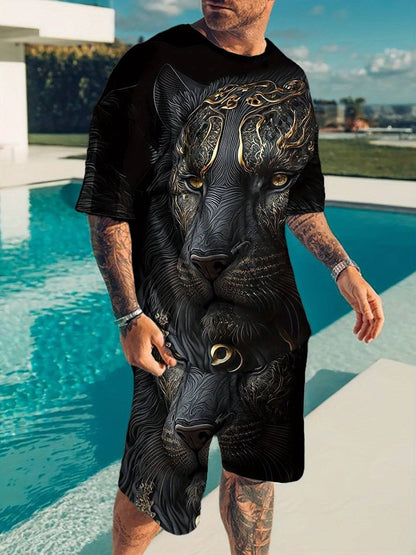 Leopard Majesty: 3D Summer Suit for Men - All Inclusive Family Treasures