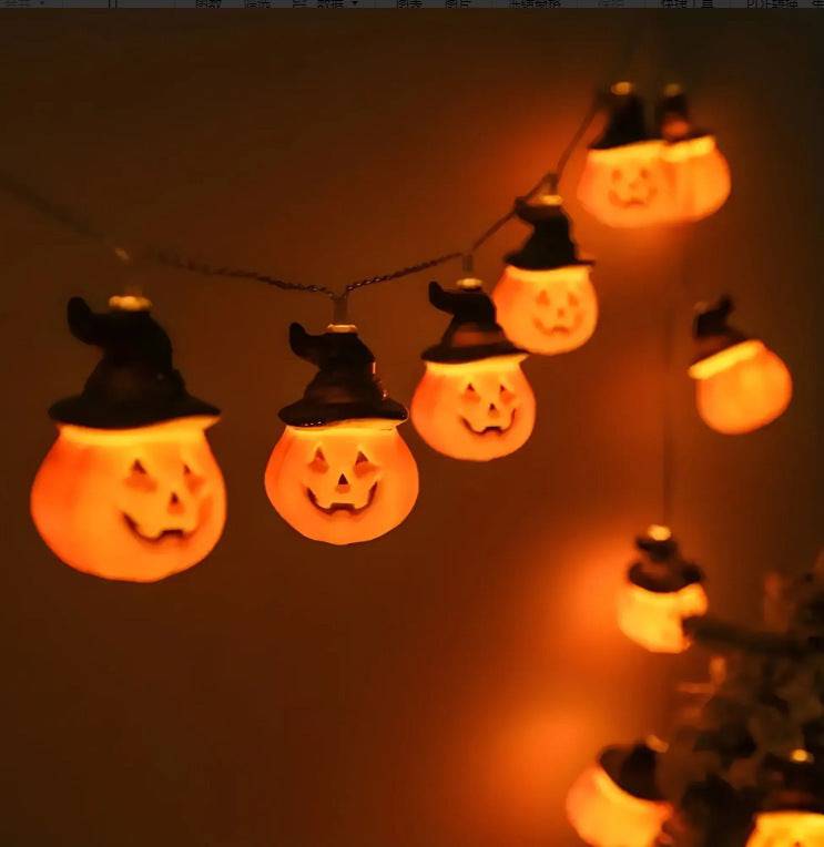 Halloween Lighting Chain | Pumpkin, Ghost & Bat Models for Indoor & Outdoor Decoration - All Inclusive Family Treasures