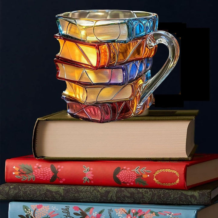 Literary Sips – Painted Book Stacking Coffee Cup